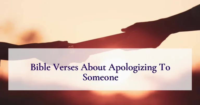 Bible Verses About Apologizing To Someone