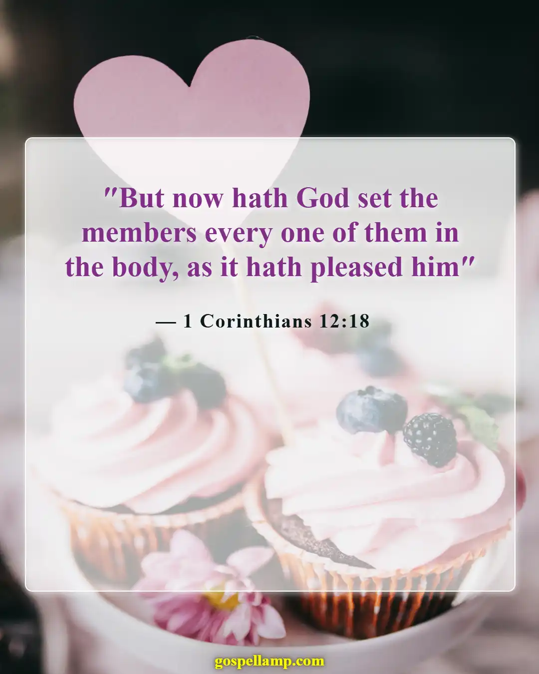 1 Corinthians 12:18 :- God places each member for His purpose