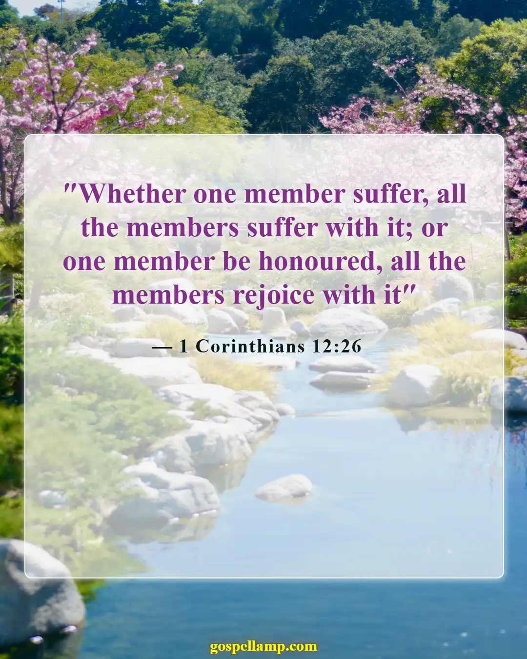 1 Corinthians 12:26 :- Unity in healing and support for friends