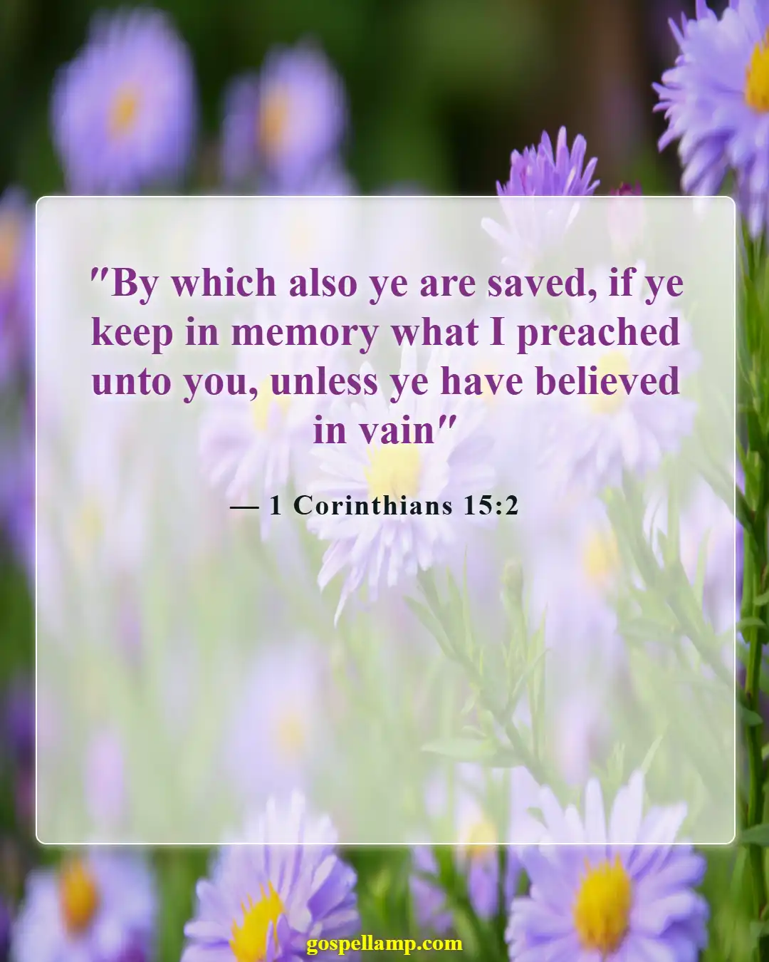 1 Corinthians 15:2 :- Faithfulness leads to salvation's enduring promise
