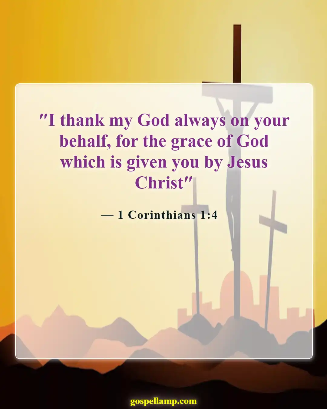 Bible Verses About Gratitude For Family (1 Corinthians 1:4)