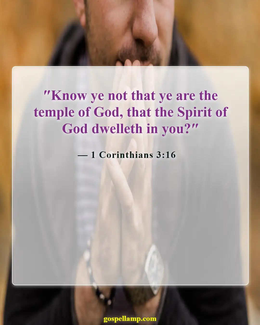 1 Corinthians 3:16 :- God's temple: Set apart and sacred