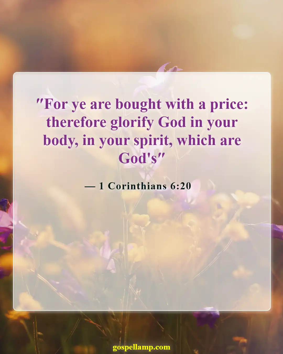 1 Corinthians 6:20 :- Honor God by honoring your parents