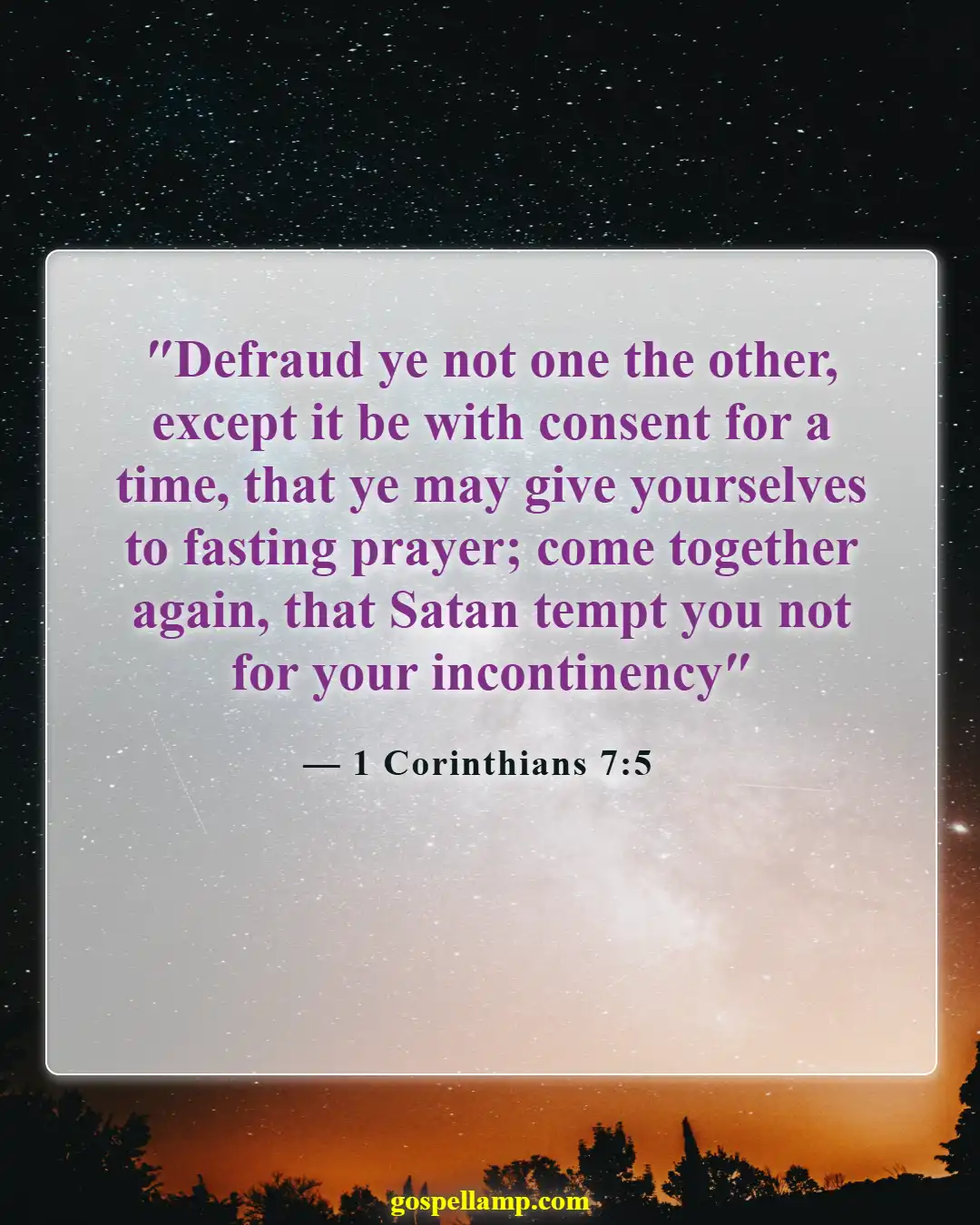 1 Corinthians 7:5 :- Mutual consent for fasting in marriage
