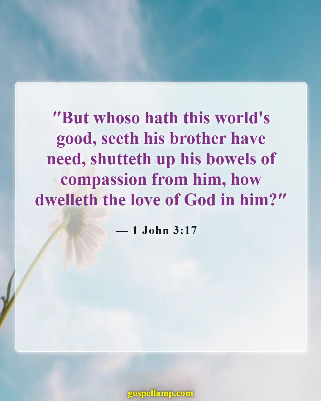 Bible Verses About Putting Others First (1 John 3:17)