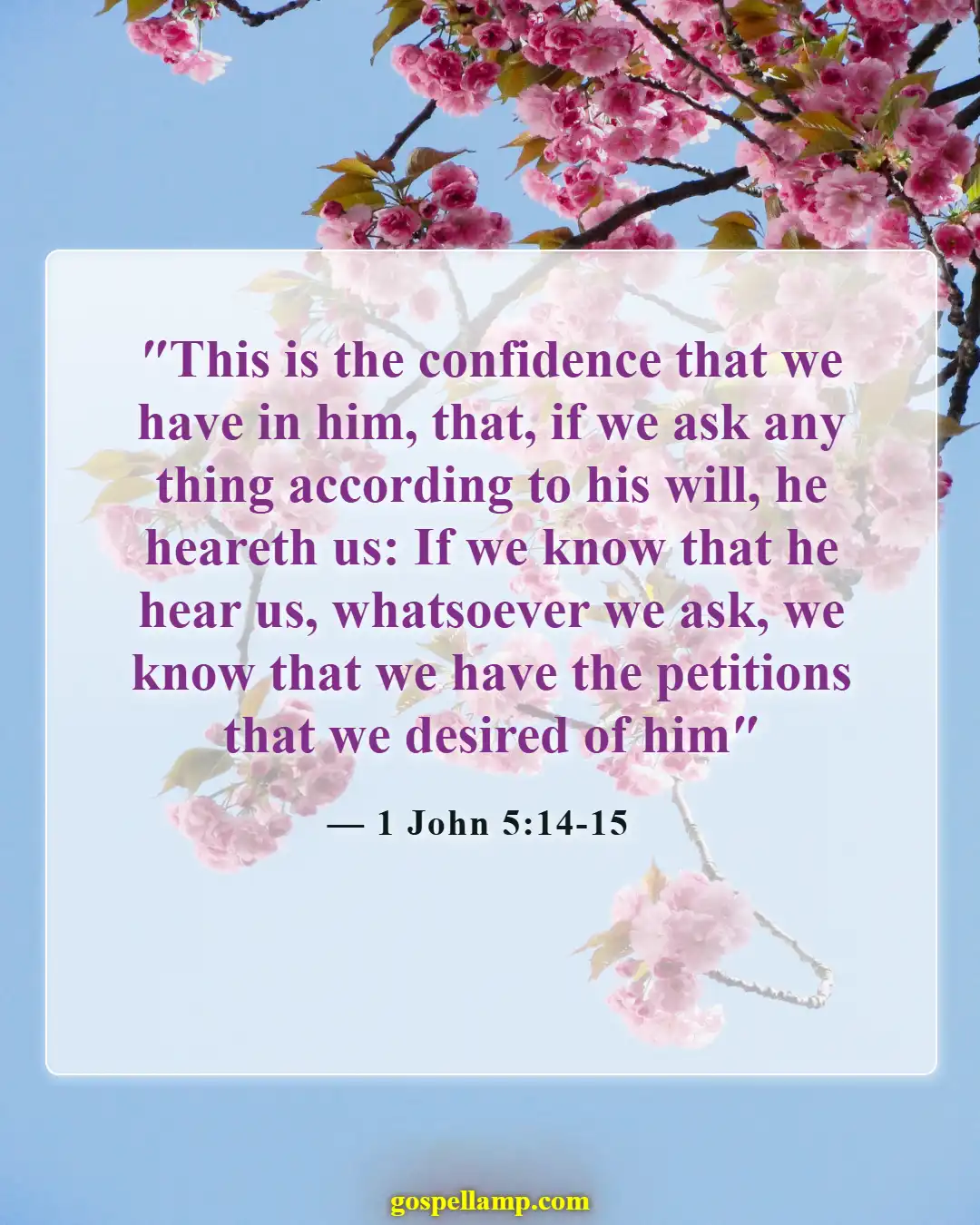 1 John 5:14-15 :- Confidence in prayer brings divine assurance