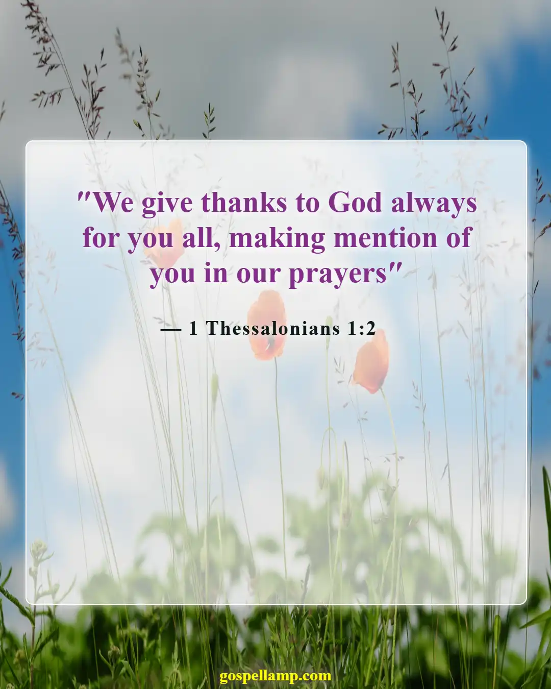 Bible Verses About Thanking God For Blessings (1 Thessalonians 1:2)