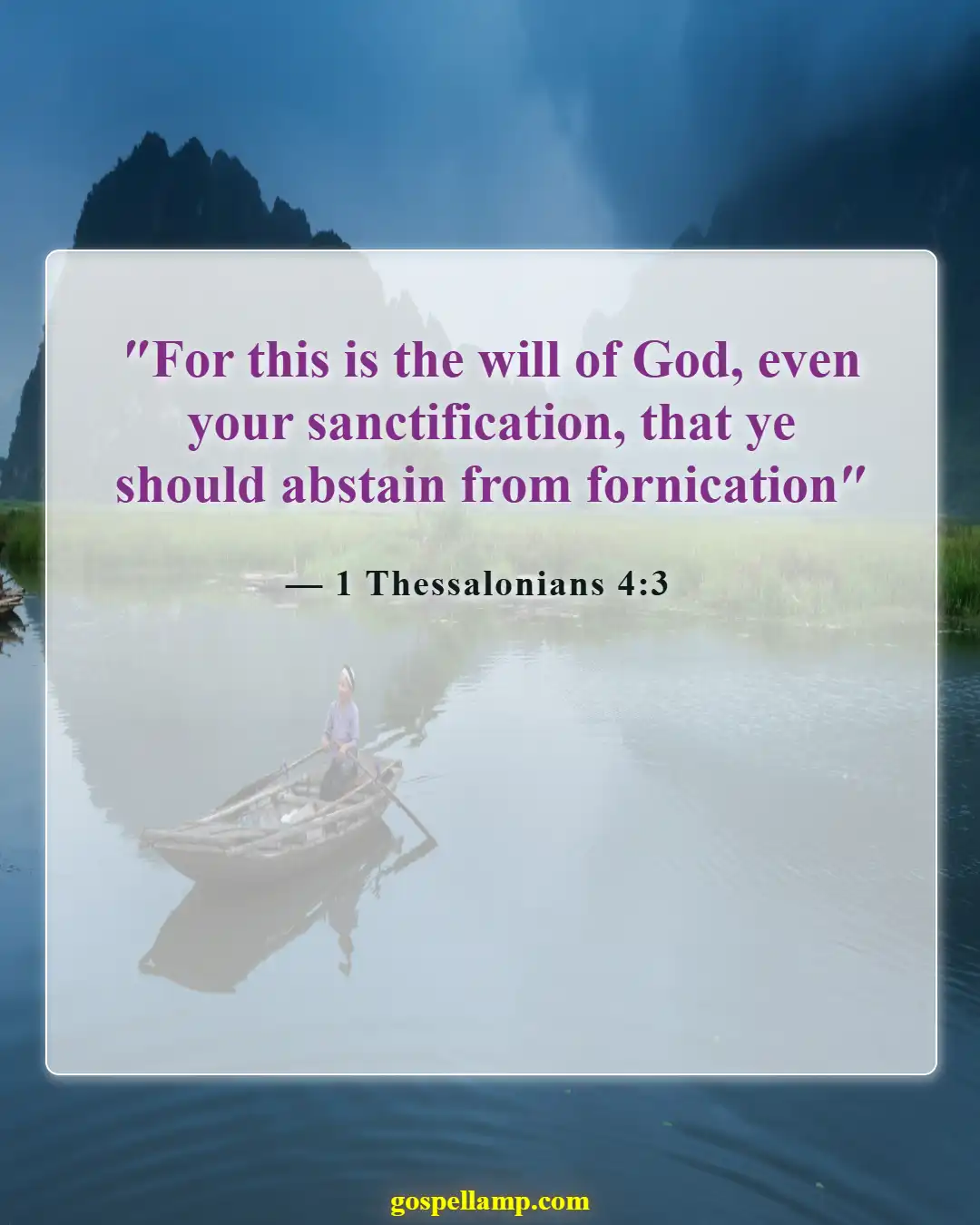 1 Thessalonians 4:3 :- God's will for sanctification and purity
