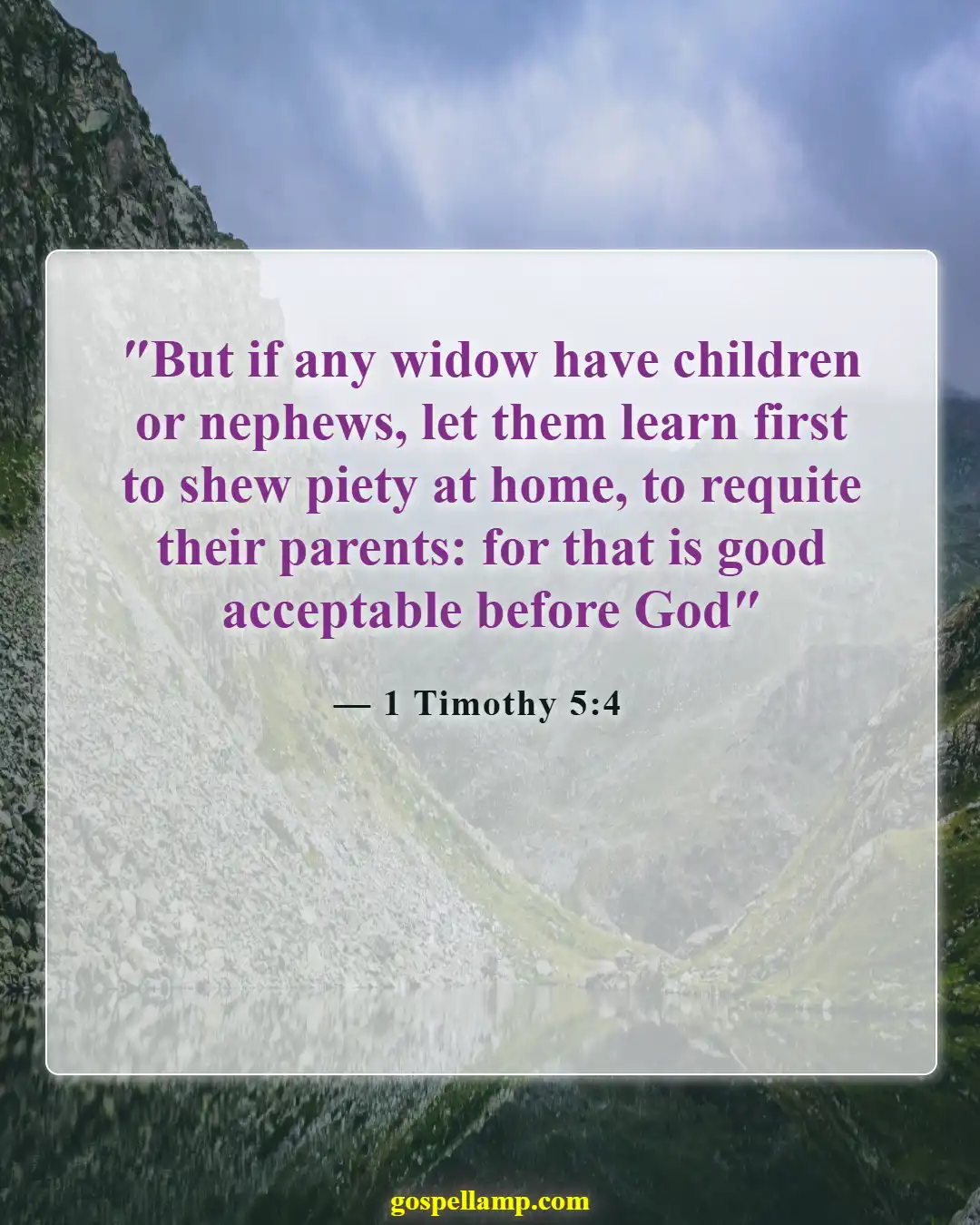 1 Timothy 5:4 :- Honor parents for a blessed life