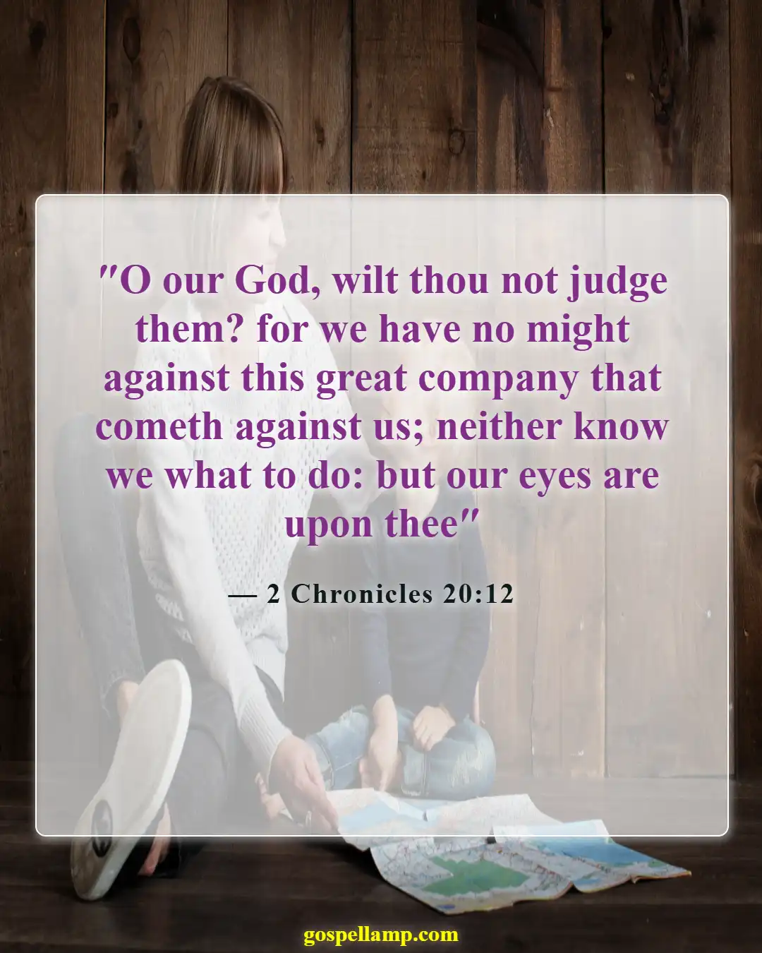 2 Chronicles 20:12 :- Seeking divine help through fasting and prayer