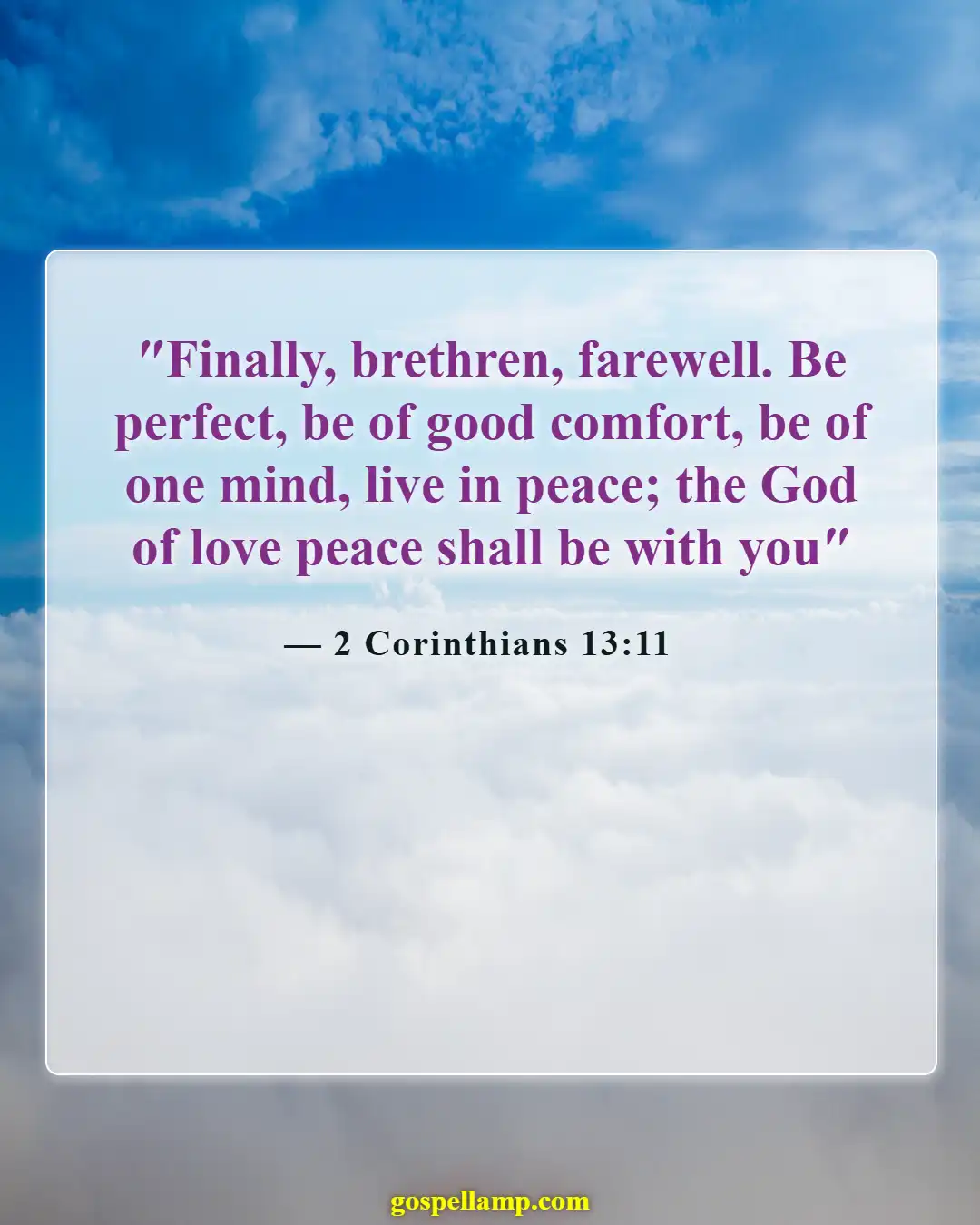 Bible Verses About Family Conflict (2 Corinthians 13:11)