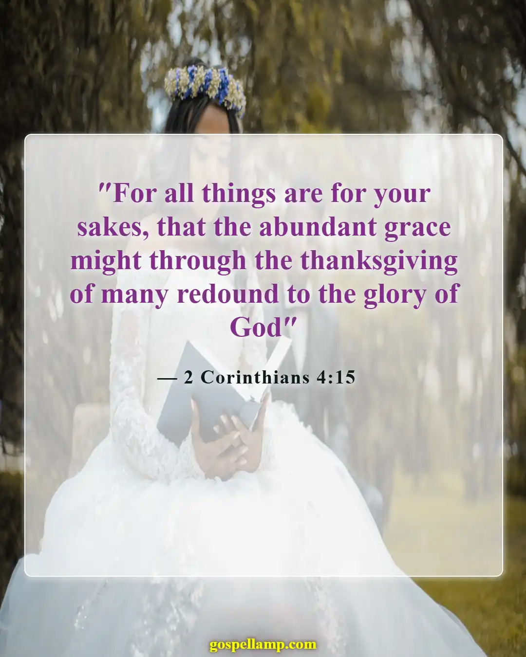 2 Corinthians 4:15 :- Gratitude for God's grace in our lives