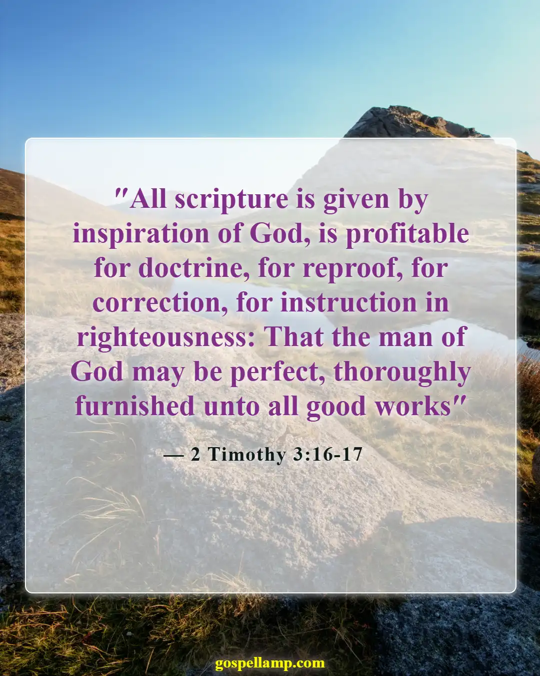 2 Timothy 3:16-17 :- God's Word equips us for righteous decisions