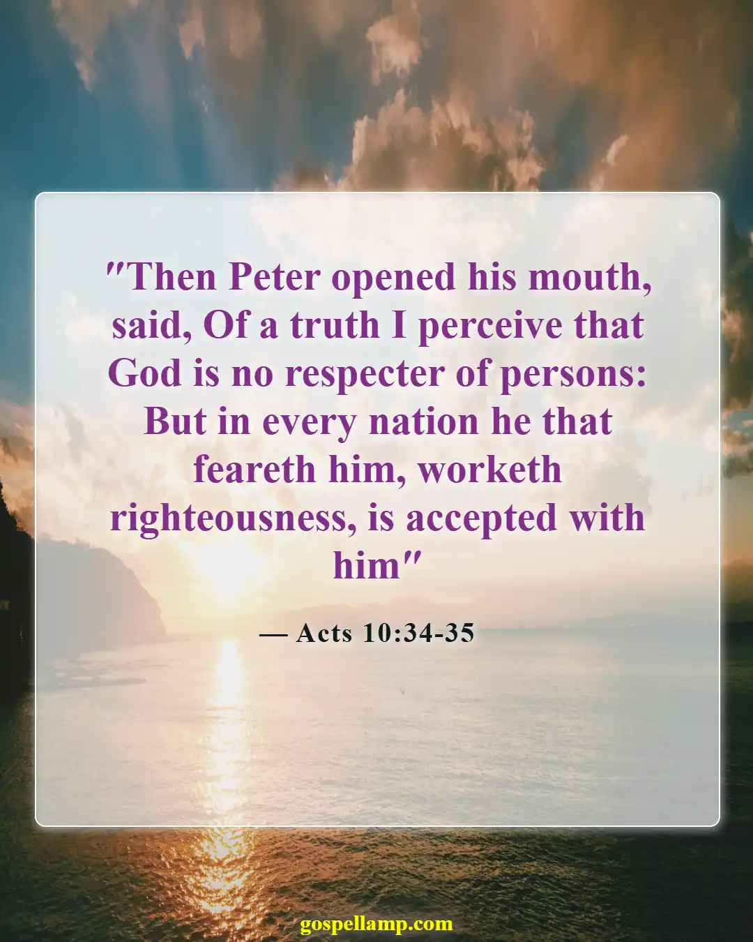 Bible Verses About God Accepting Everyone (Acts 10:34-35)