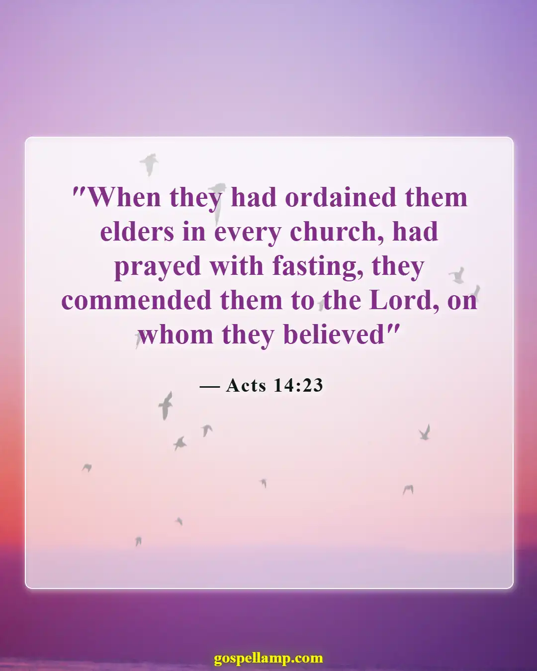 Acts 14:23 :- Fasting and prayer for family leadership guidance