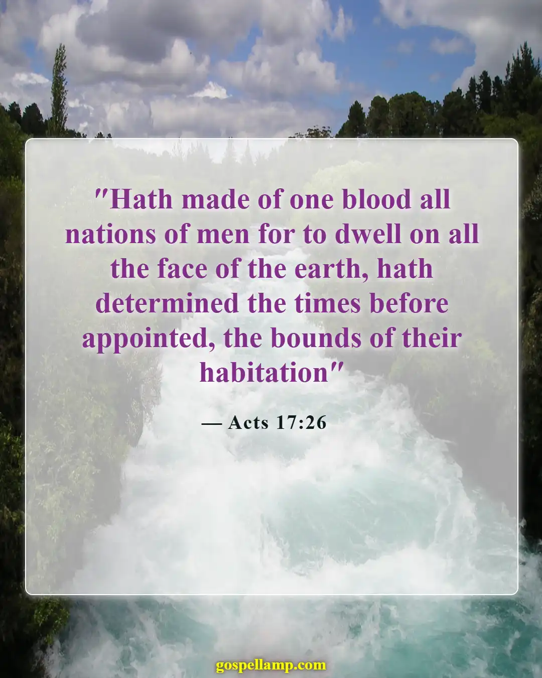 Acts 17:26 :- God determines our times and boundaries
