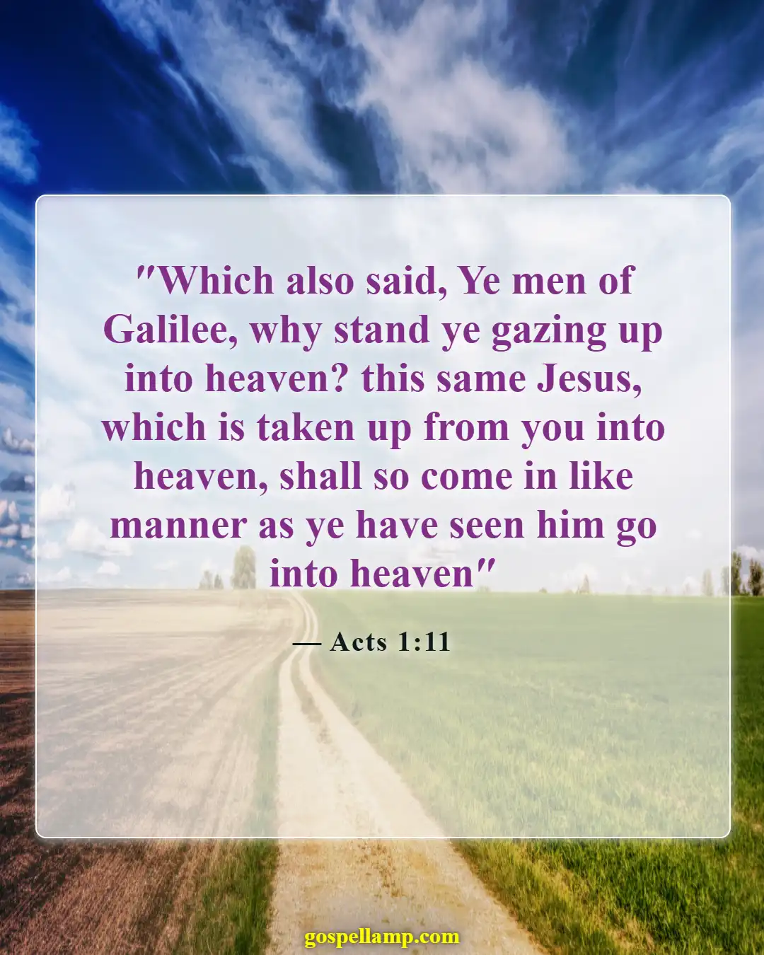Acts 1:11 :- Angels promise Jesus' return in glory