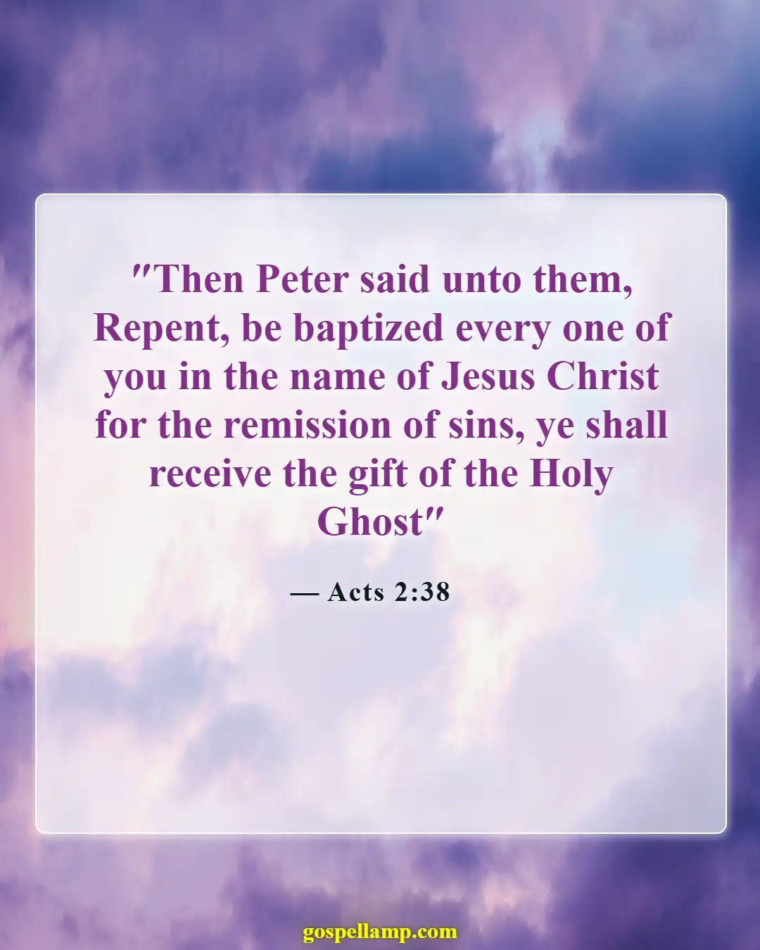 Acts 2:38 :- Repentance and baptism for sin forgiveness