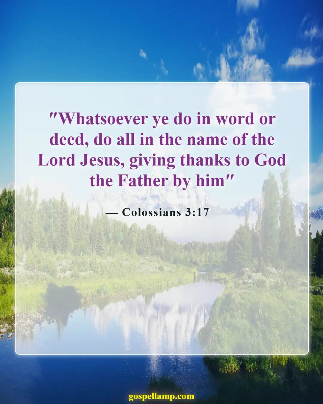 Colossians 3:17 :- Do everything in Jesus' name, including drinking