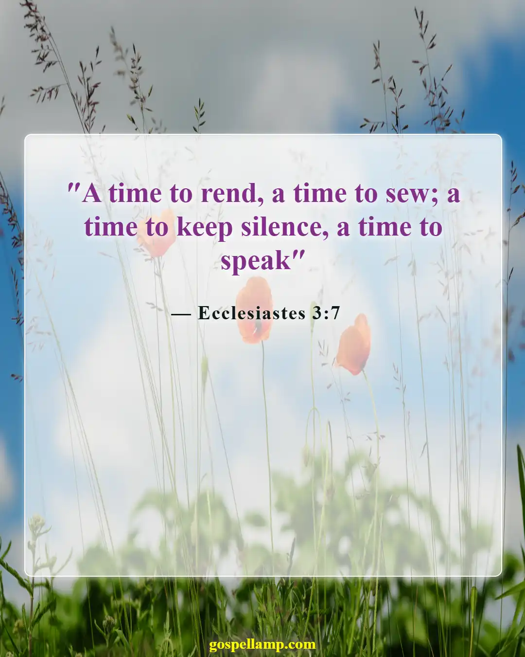 Bible Verses About Family Conflict (Ecclesiastes 3:7)