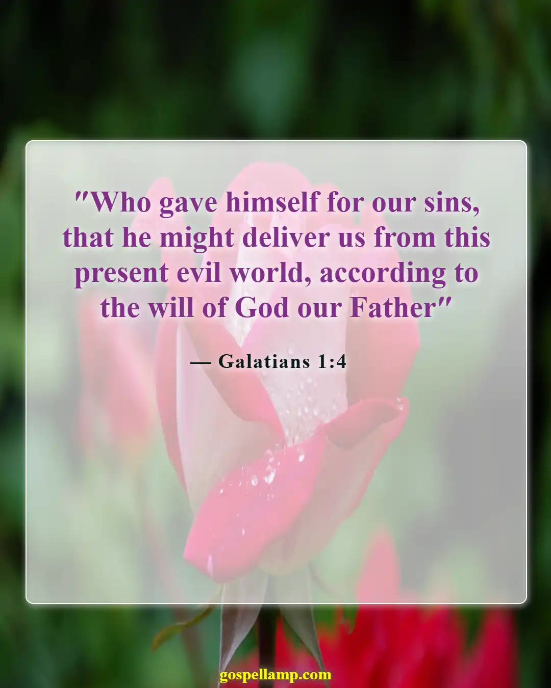 Galatians 1:4 :- Delivered from this present evil age
