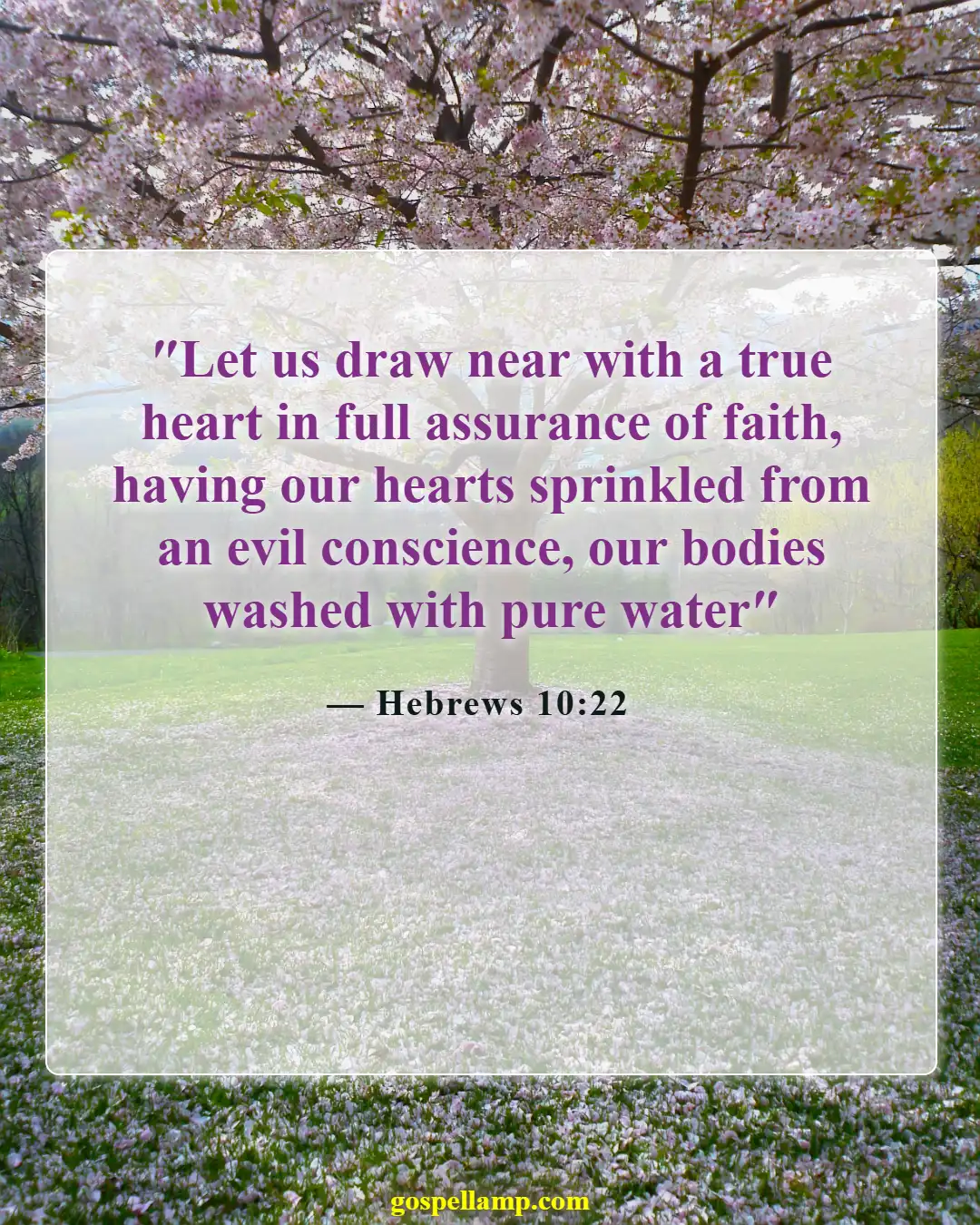 Hebrews 10:22 :- Draw near with sincere hearts in prayer