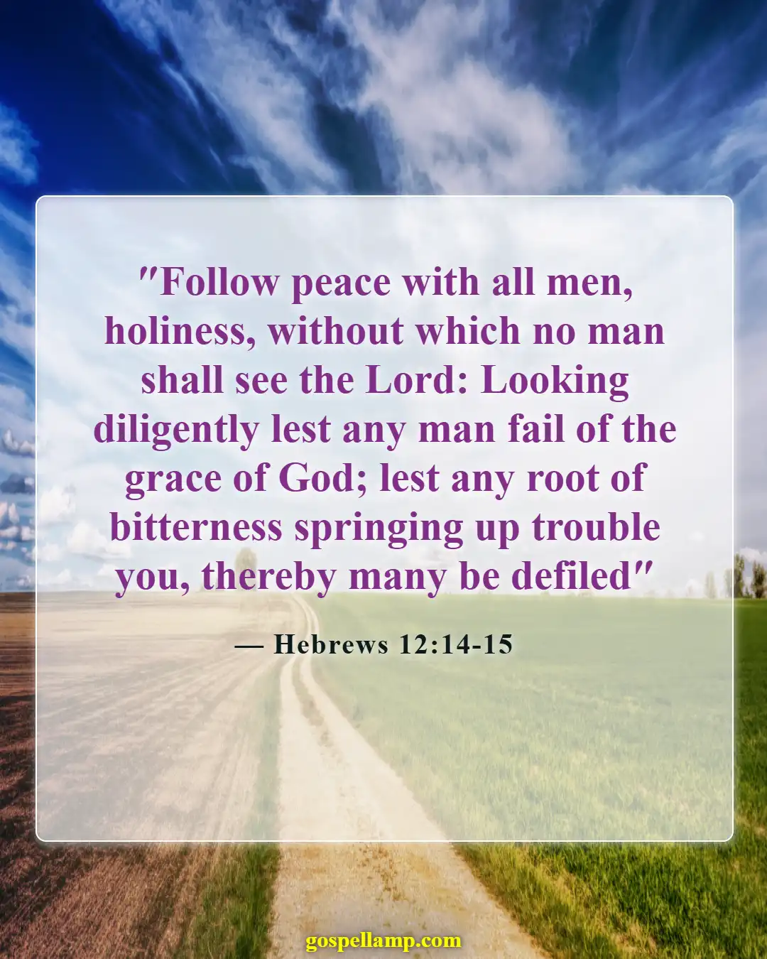 Hebrews 12:14-15 :- Pursue peace and holiness in marriage