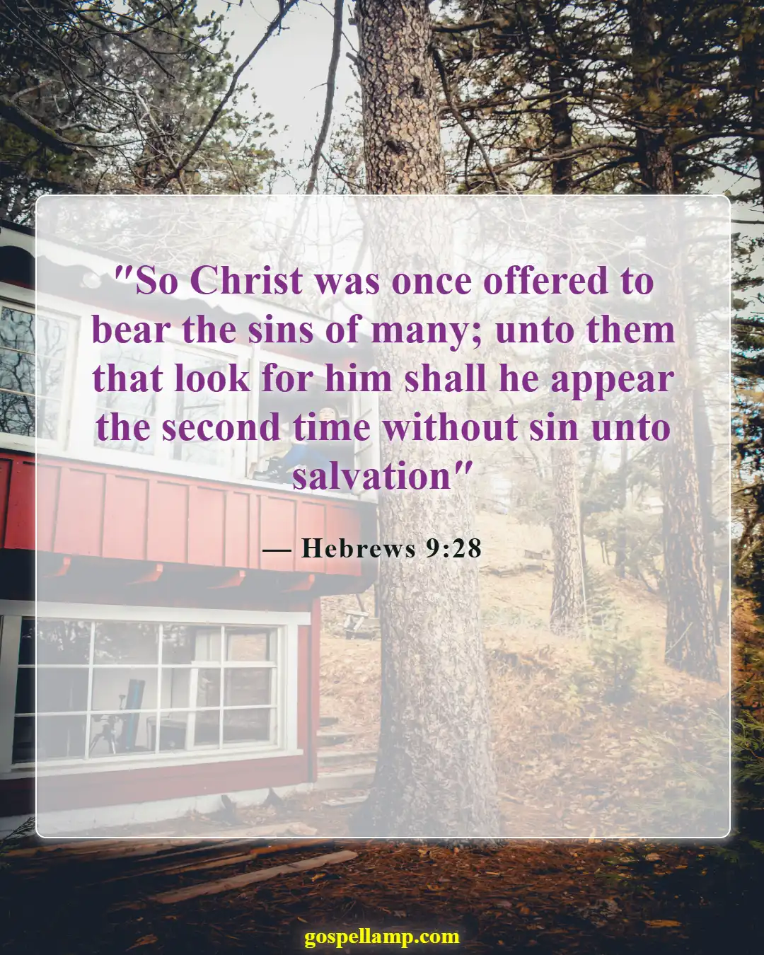 Hebrews 9:28 :- Christ will appear for our salvation soon