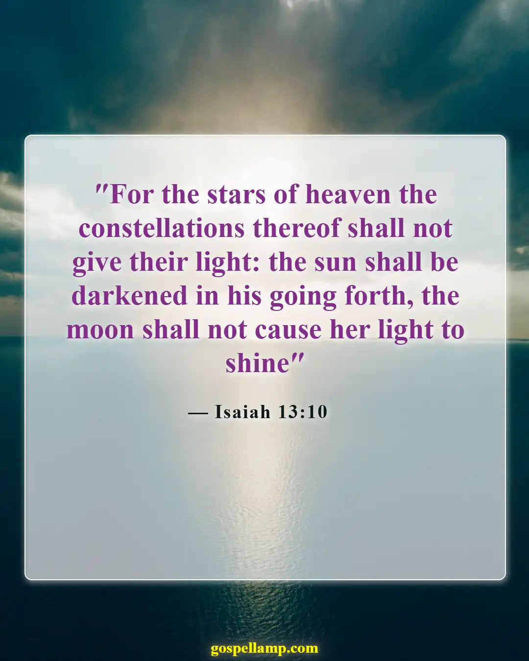 Bible Verses About Sun (Isaiah 13:10)