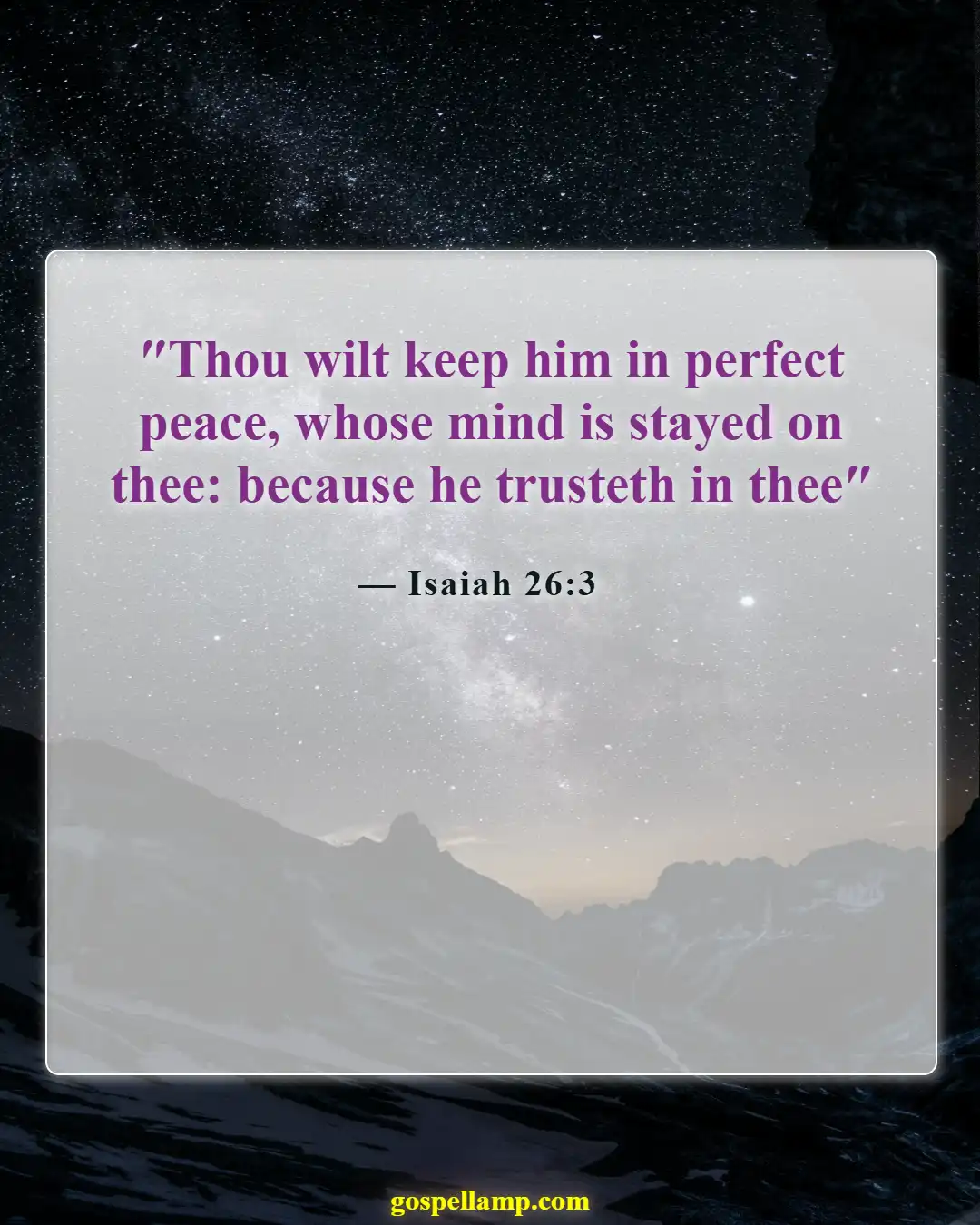 Isaiah 26:3 :- Perfect peace for those trusting in God