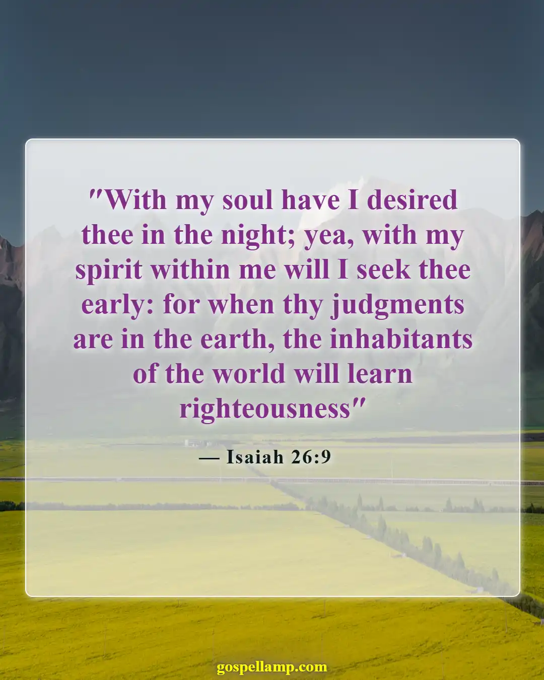 Isaiah 26:9 :- Seeking God’s presence in morning prayer