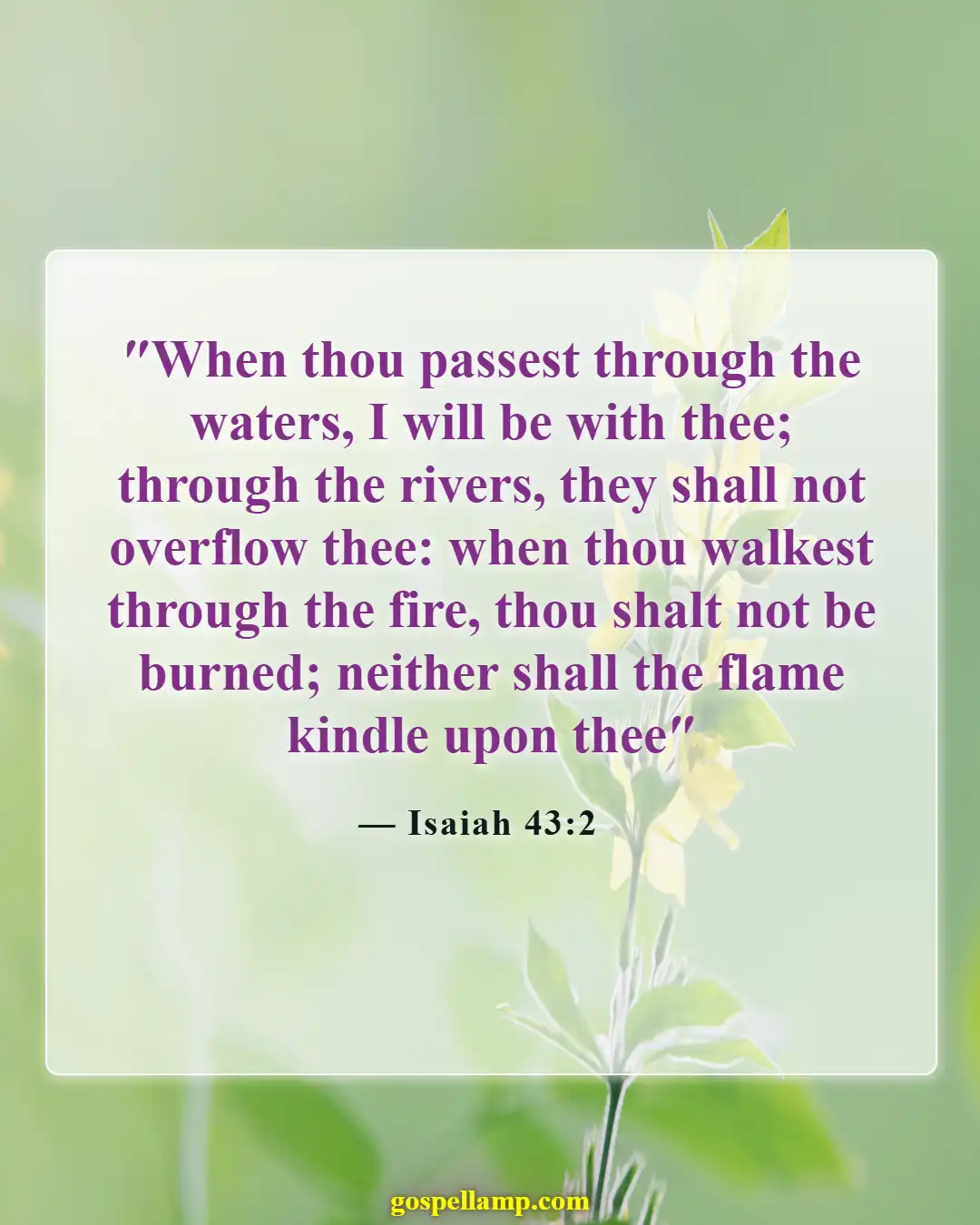 Isaiah 43:2 :- God’s promise of protection through trials