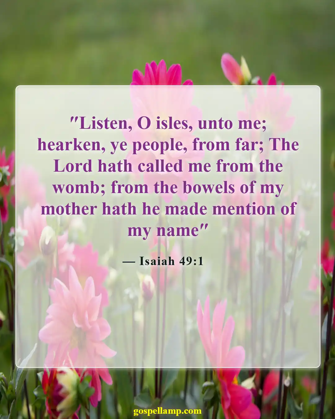 Isaiah 49:1 :- Called by God for a divine purpose