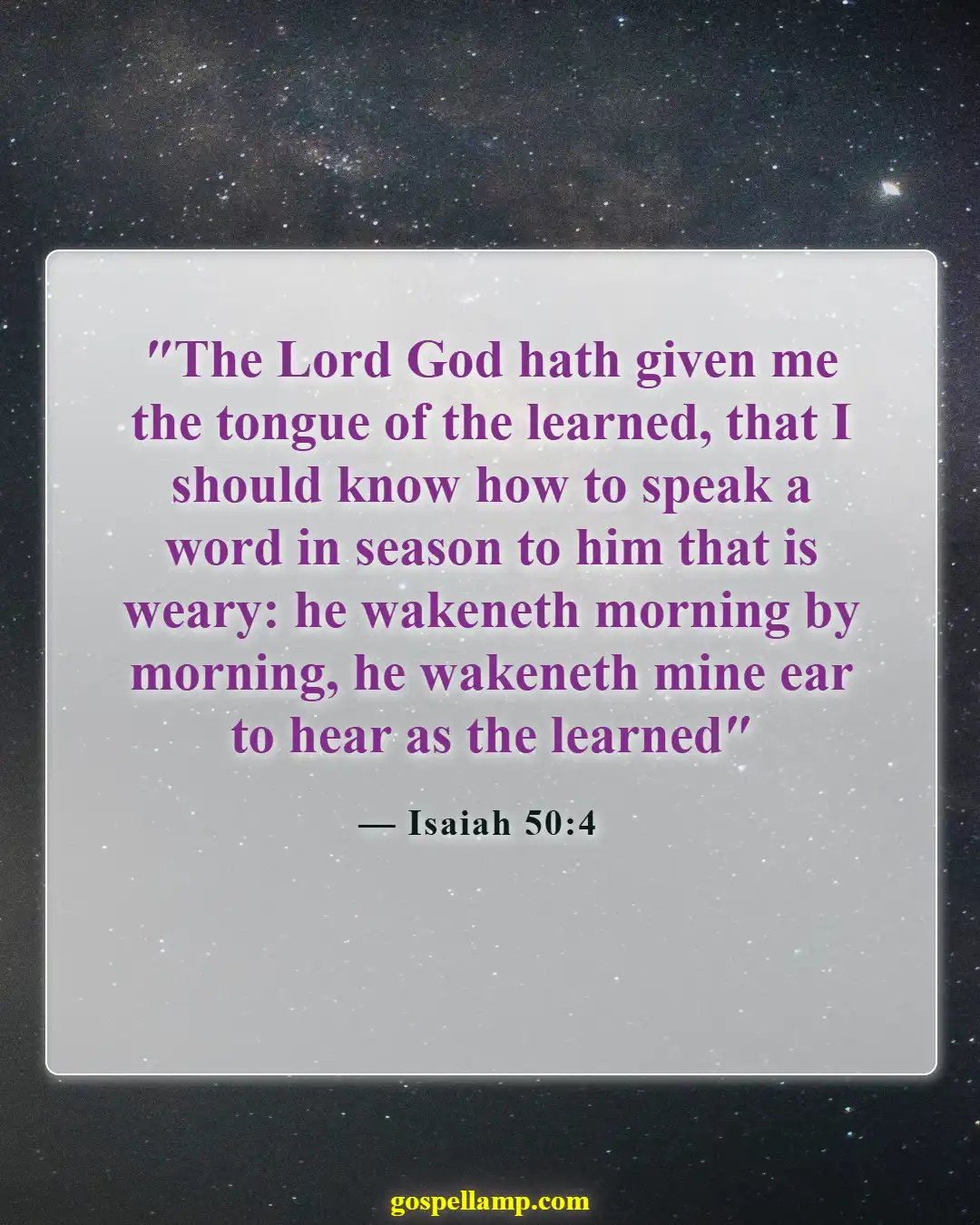 Isaiah 50:4 :- Wisdom and encouragement for morning prayers