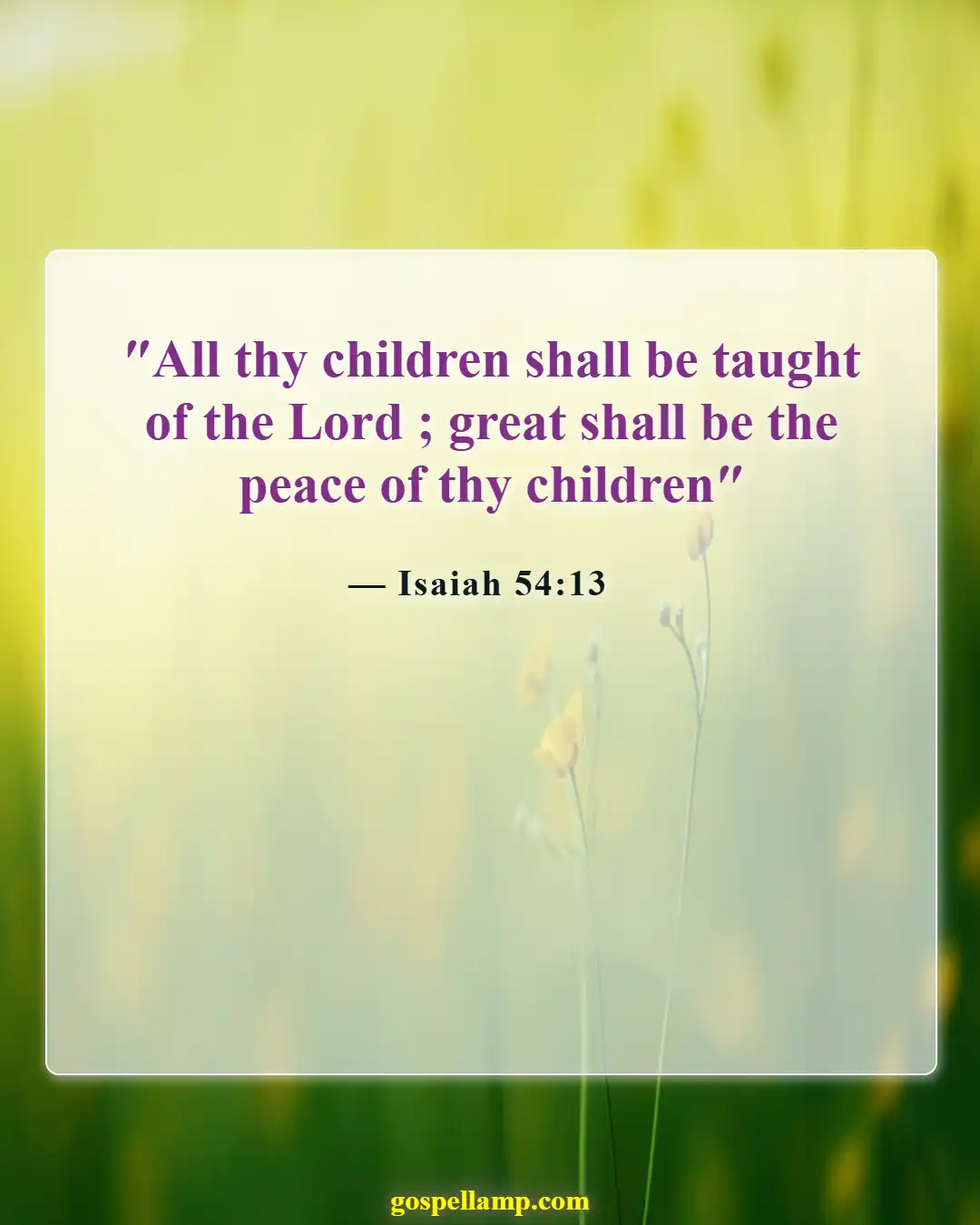 Bible Verses About Raising Your Child (Isaiah 54:13)