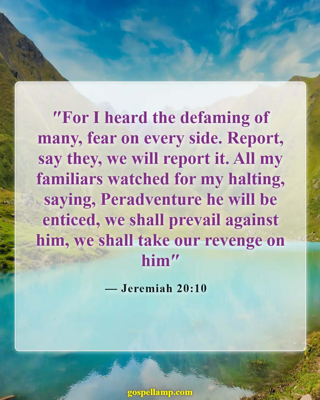Jeremiah 20:10 :- Facing betrayal and despair from others