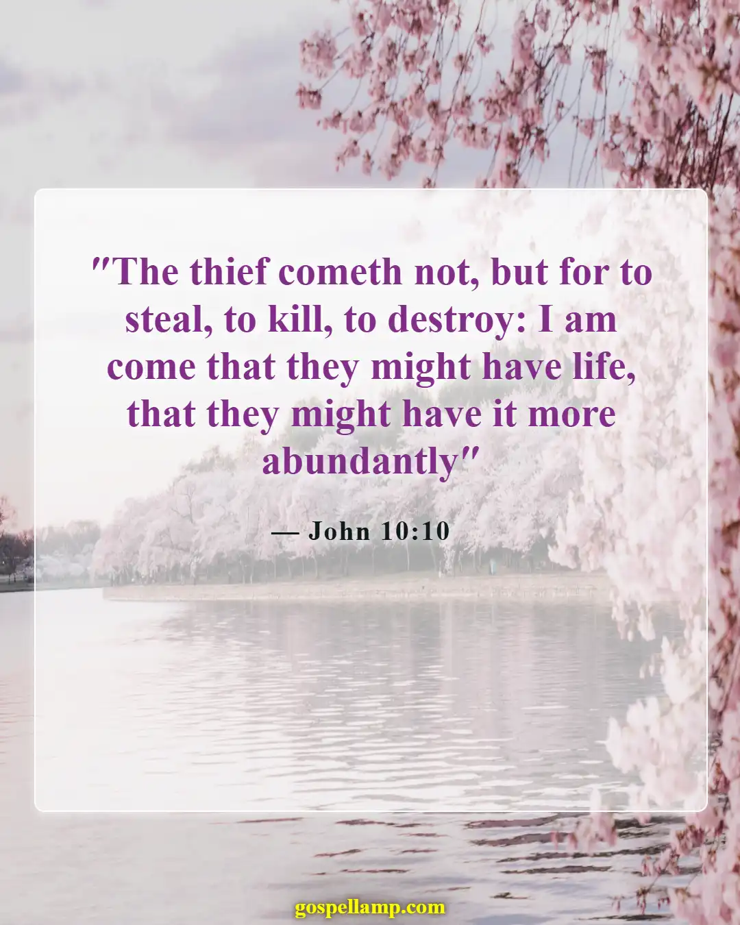 John 10:10 :- Abundant life protects against evil spirits