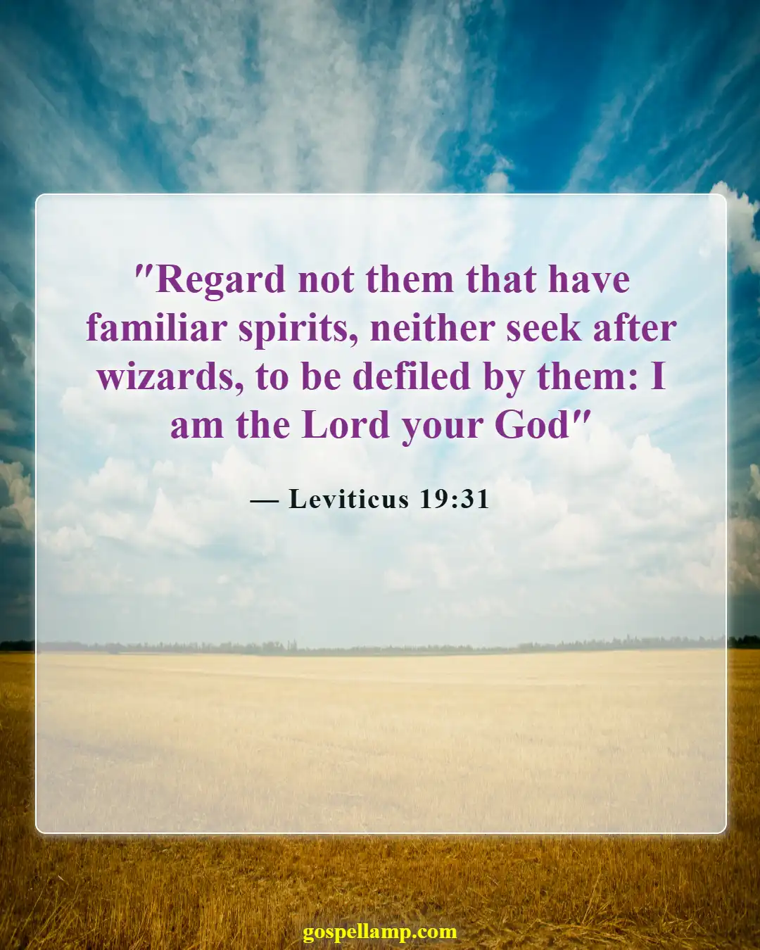 Bible Verses About Magic (Leviticus 19:31)