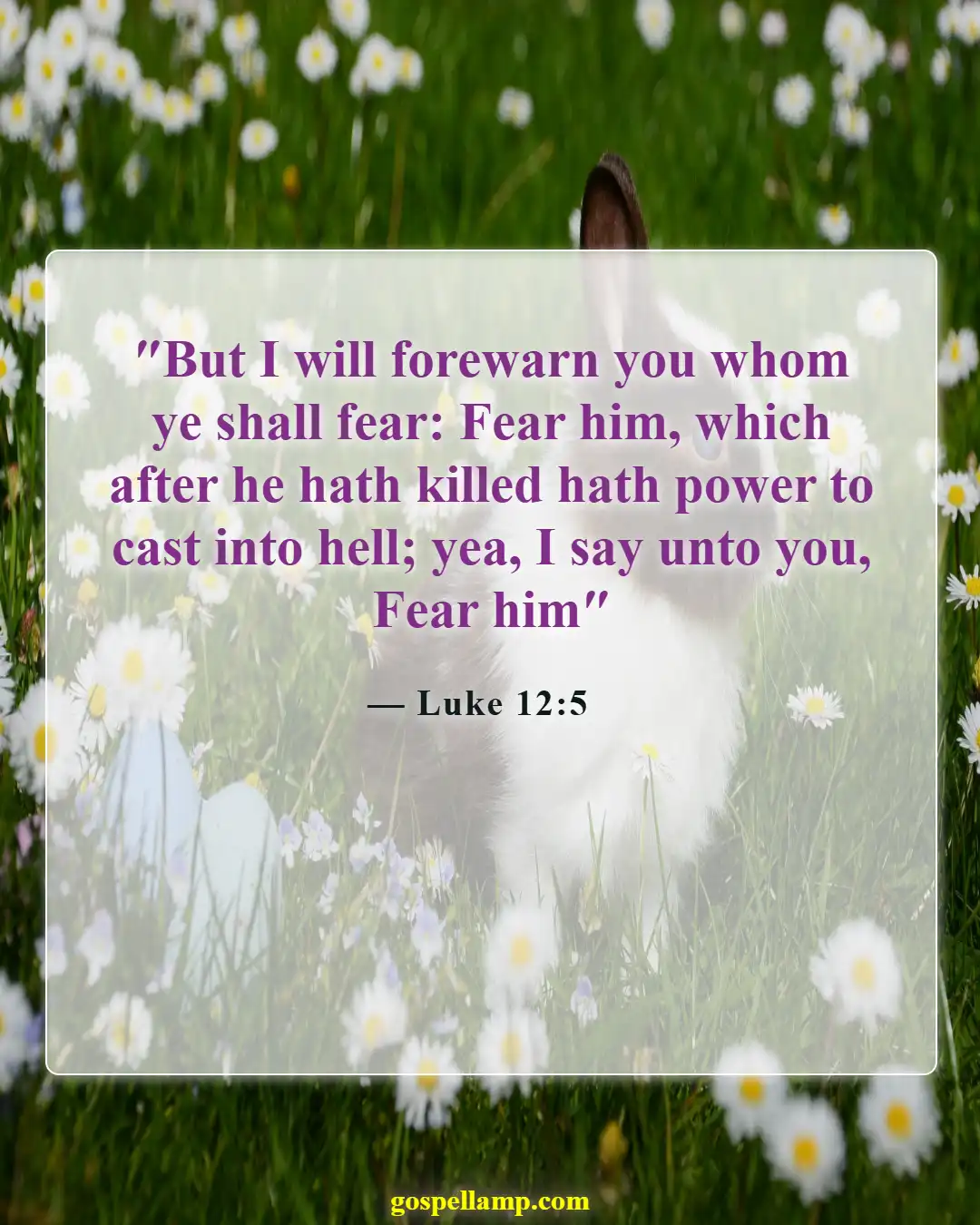 Luke 12:5 :- Fear Him who can cast into hell