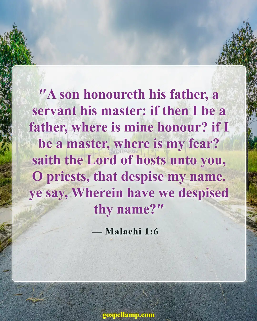 Bible Verses About Disrespecting God (Malachi 1:6)
