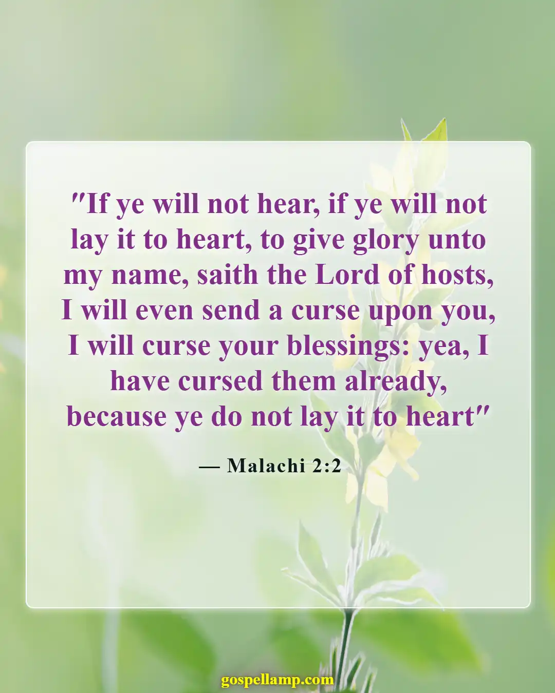 Bible Verses About Honoring God's Name (Malachi 2:2)