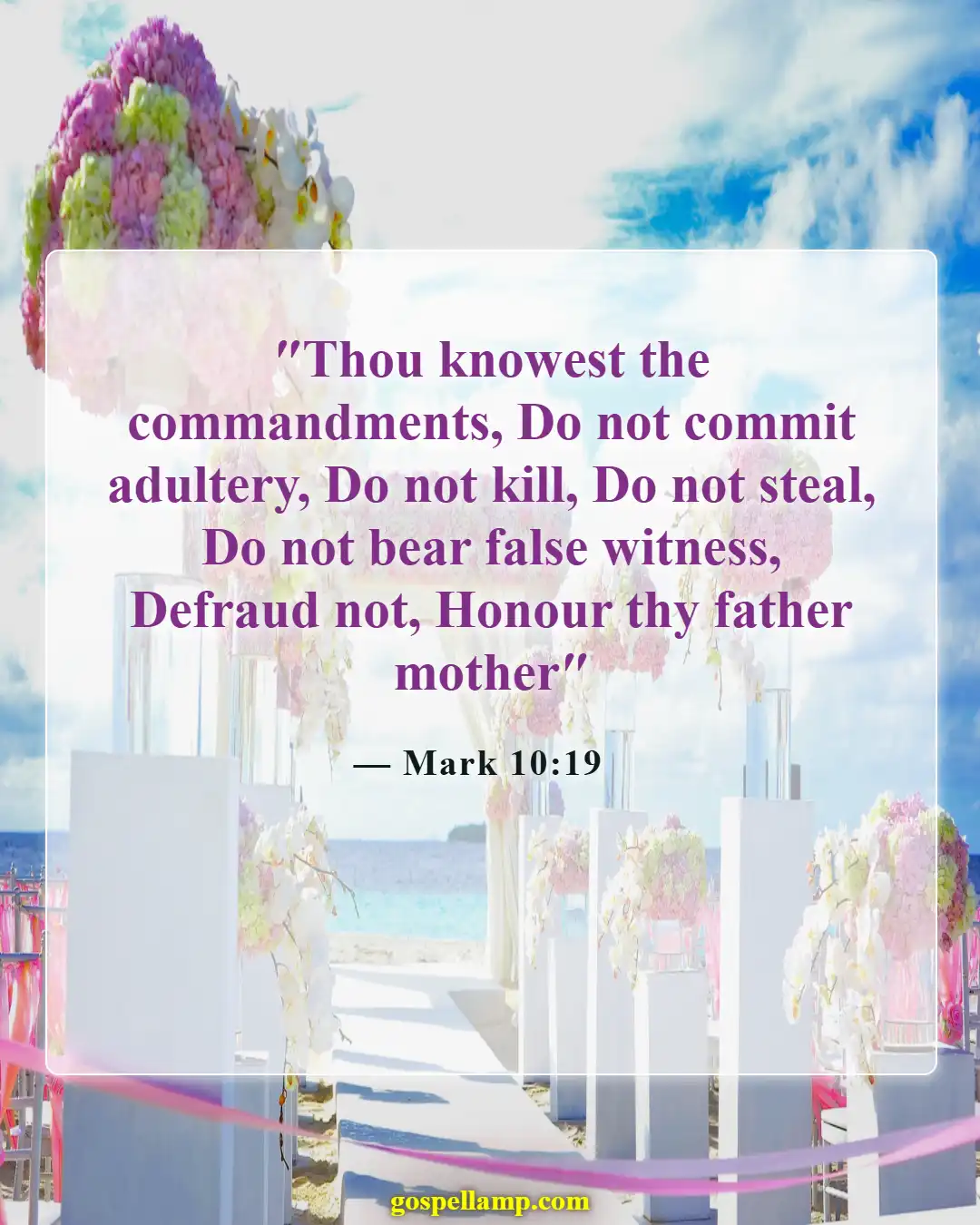 Mark 10:19 :- Jesus emphasizes commandments for eternal life