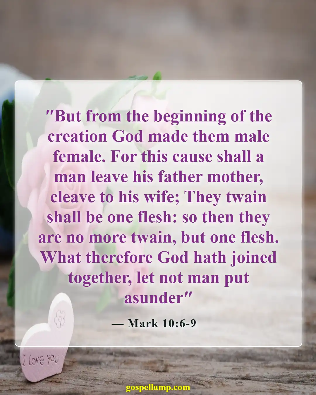 Mark 10:6-9 :- Creation's design for unity in marriage