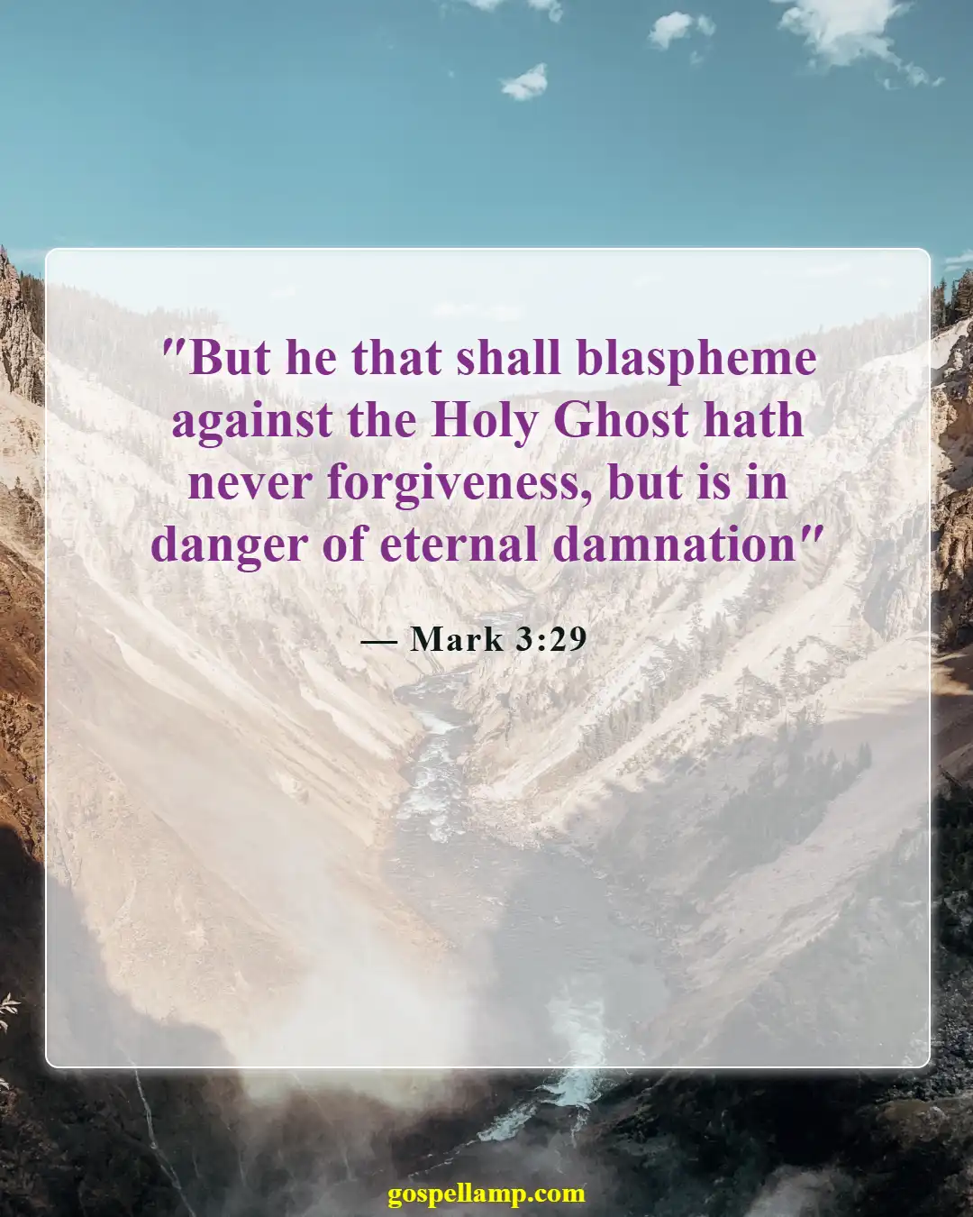 Mark 3:29 :- Unforgivable sin leads to eternal consequences