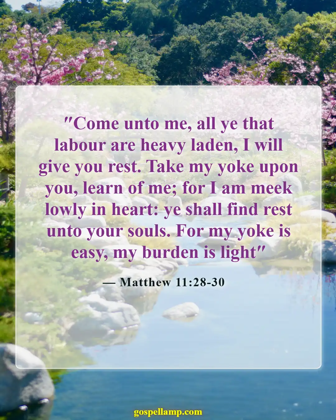 Matthew 11:28-30 :- Rest in Christ's invitation for weary souls