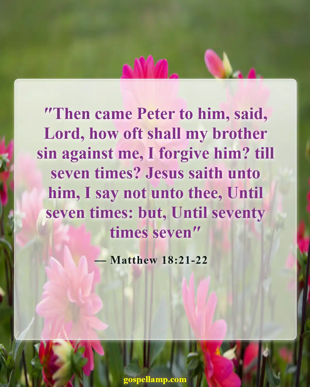 Matthew 18:21-22 :- Limitless forgiveness in marital relationships
