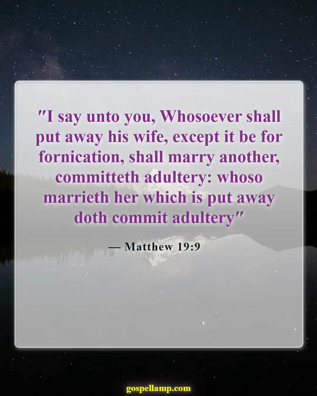 Bible Verses About Cheating And Lying (Matthew 19:9)