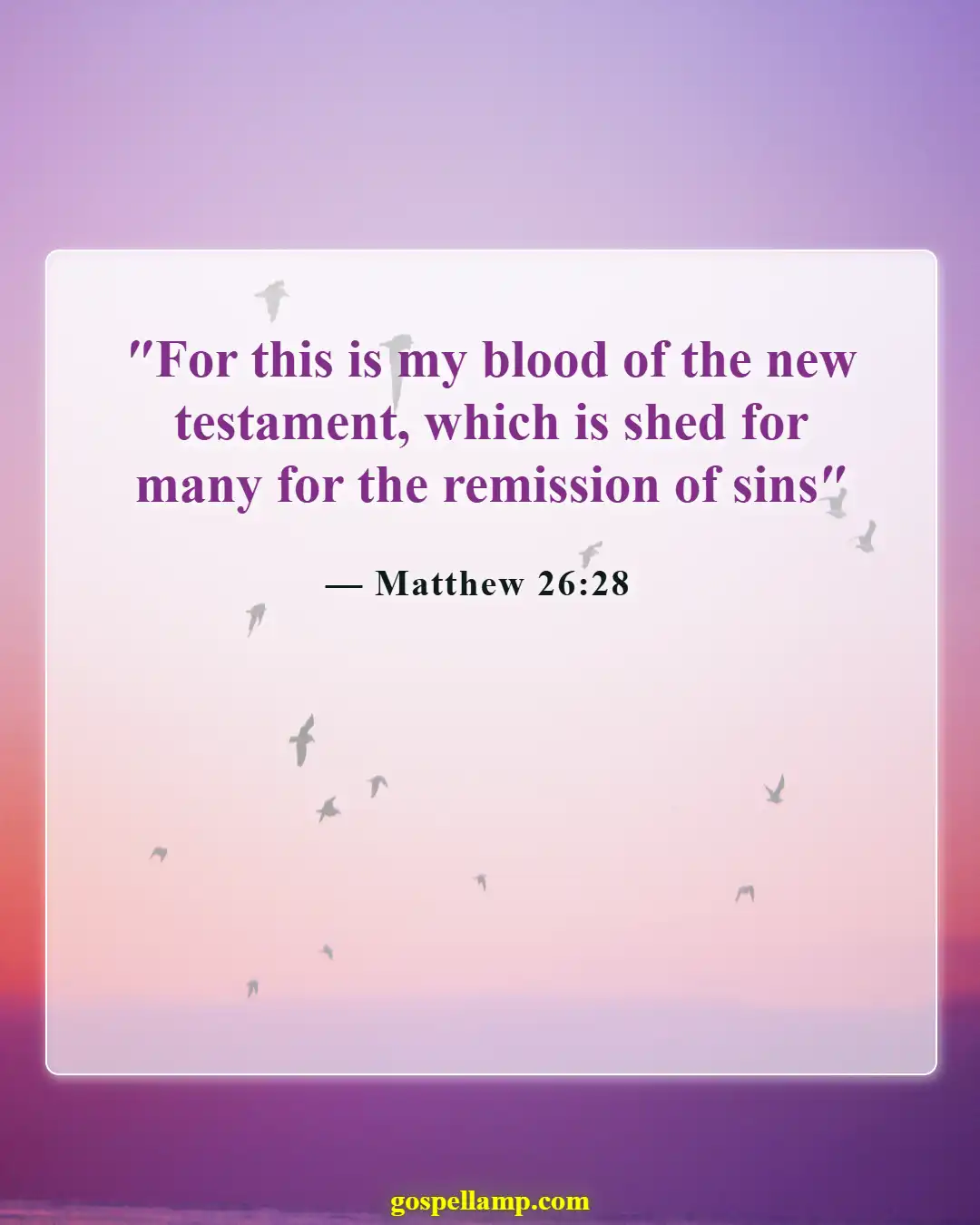 Matthew 26:28 :- Blood of Christ for the forgiveness of sins