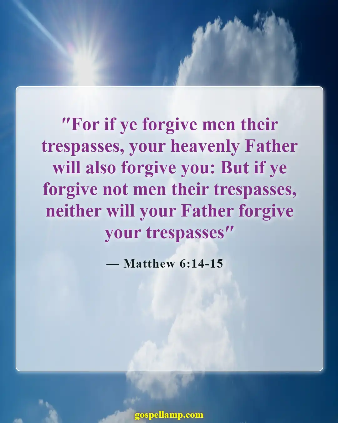 Matthew 6:14-15 :- Forgiveness essential for marital harmony and peace