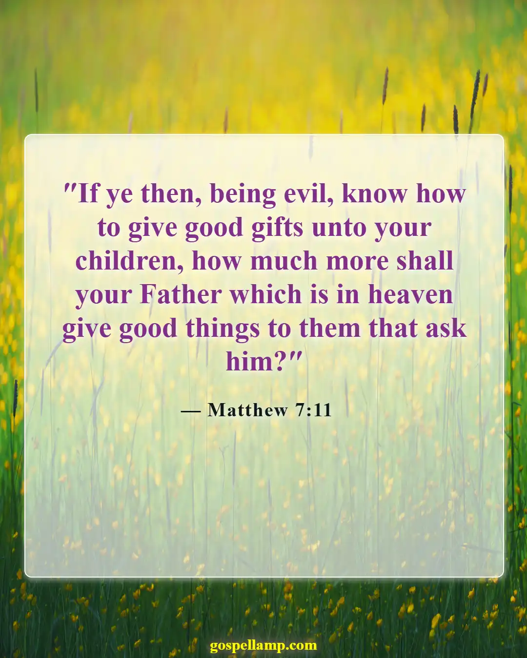 Bible Verses About Good Fortune (Matthew 7:11)